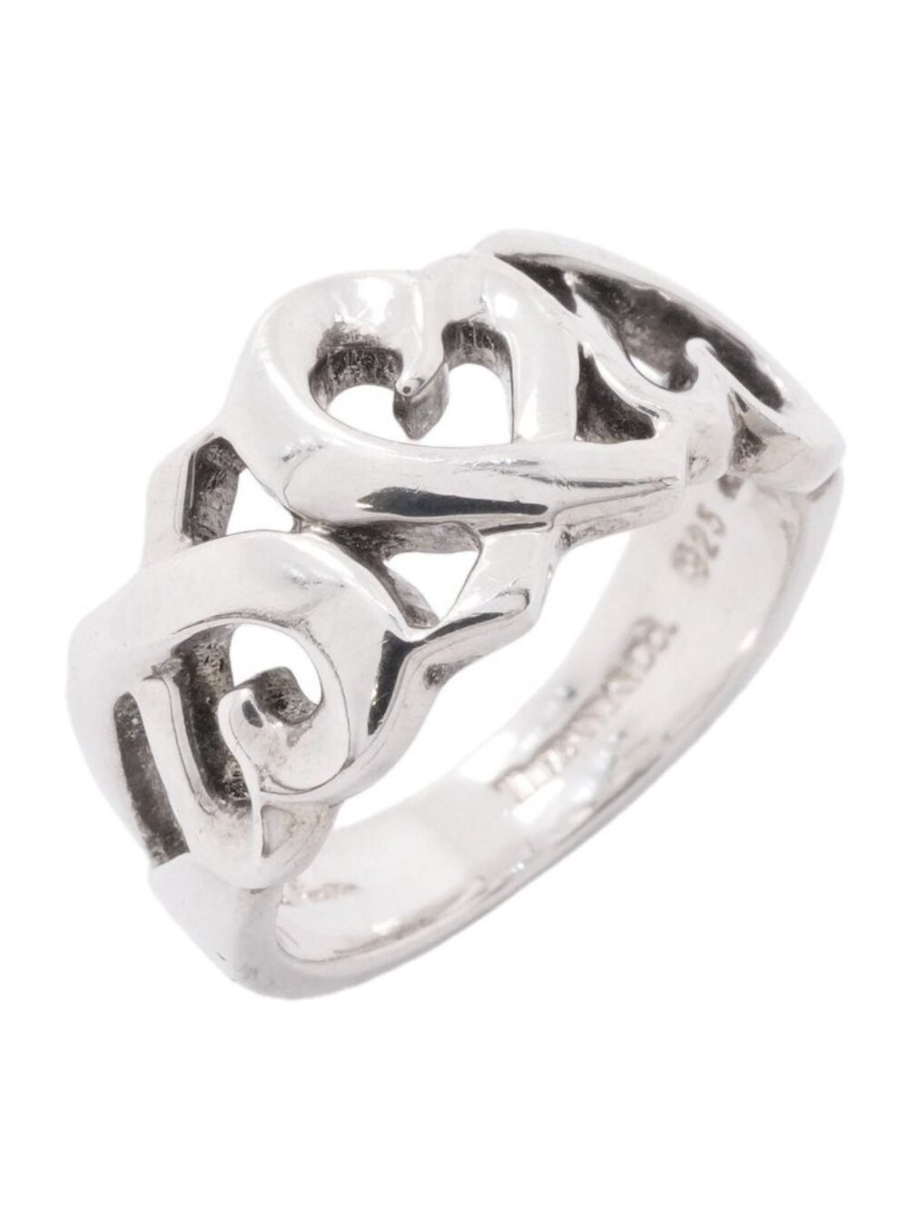 Tiffany & Co Ring Triple Loving Heart 925 Sterling Silver